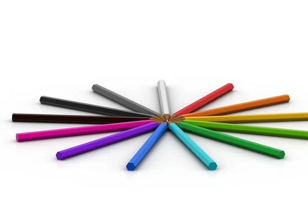 Ilustrasi pensil warna 3d — Stok Foto