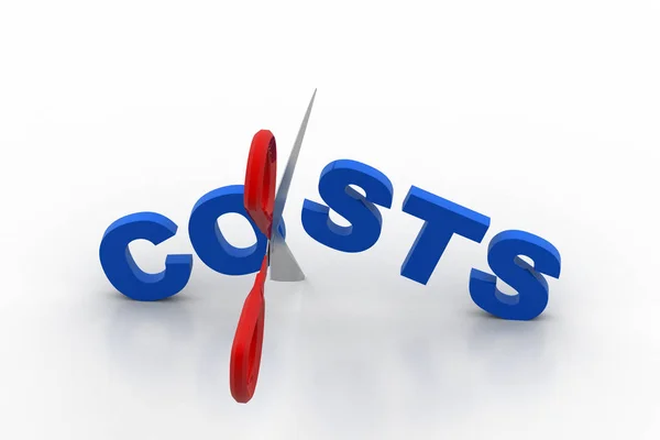 Scissor cut the word cost — Stock Photo, Image