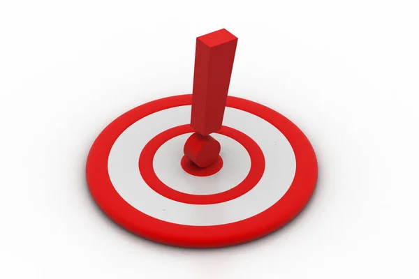 Darts target with exclamation mark — Stock Photo, Image