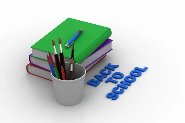 3d illustration of  Back to school concept — Stock Photo, Image