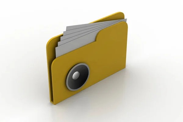 スピーカーのアイコンを持つ 3 d の音楽ファイル — ストック写真