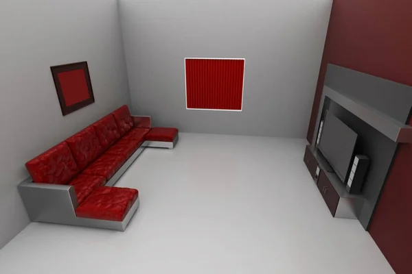 Ilustração 3d do conceito de sala de estar de luxo — Fotografia de Stock