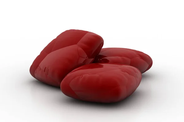 3D ilustracja czerwone poduszki — Zdjęcie stockowe