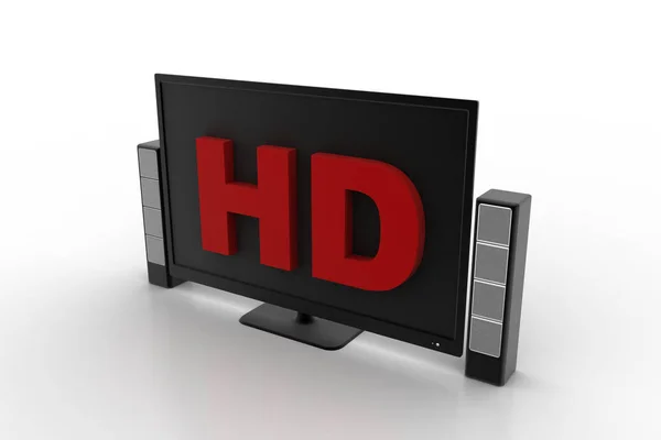HD tv monitör hoparlör ile — Stok fotoğraf