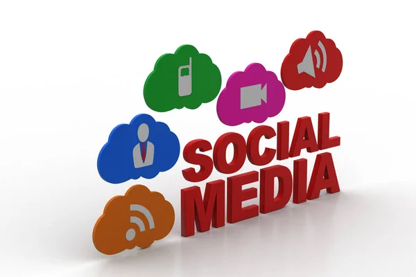 3d illustration of  Social media concept — Stock Photo, Image