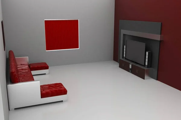 Ilustrasi 3d konsep ruang tamu Luxury Stok Gambar Bebas Royalti