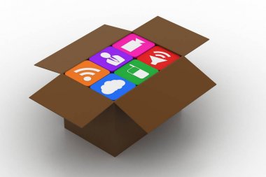 Sosyal Medya Icons bir karton kapak