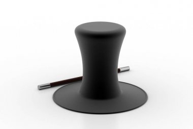 sihirli değnek ile şapka