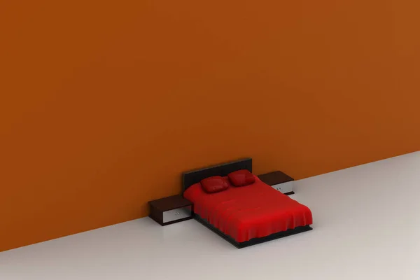 Luxusní postel s cenovkou — Stock fotografie