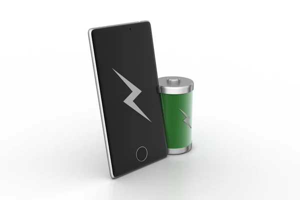 Smart phone charging with battery — Stock Photo, Image