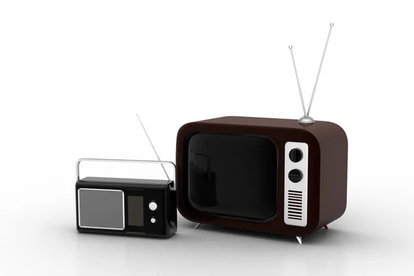 Tv ve radyo eski moda — Stok fotoğraf