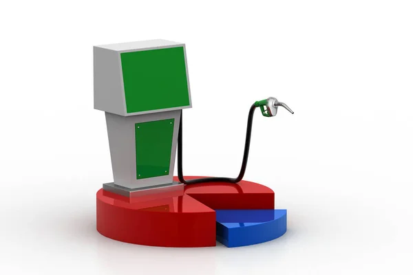 Station d'essence bio sur le graphique à secteurs — Photo