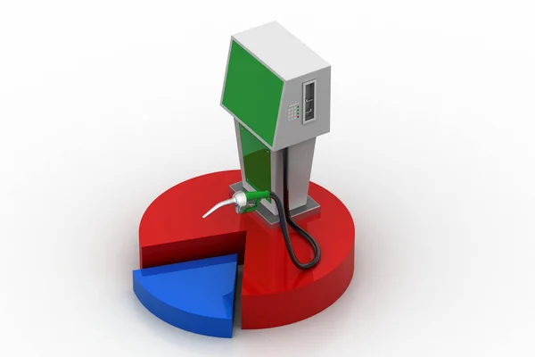 Estación de combustible Bio en el gráfico circular —  Fotos de Stock