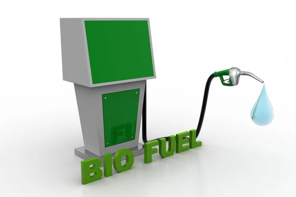 Bio brandstof station met drop — Stockfoto