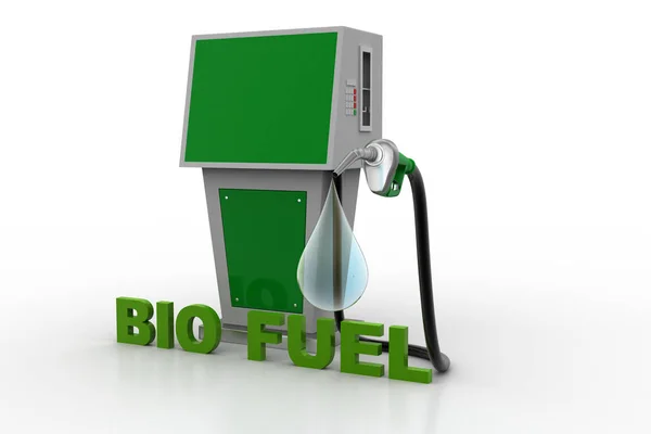 Bio brandstof station met drop — Stockfoto