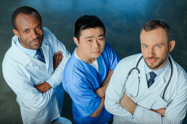 multiracial group of doctors in clinic