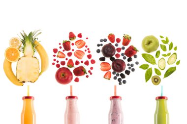 different healthy smoothies clipart