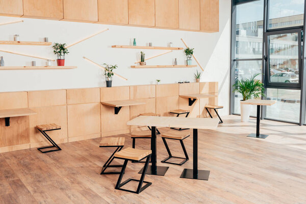 stylish interior of modern cafe