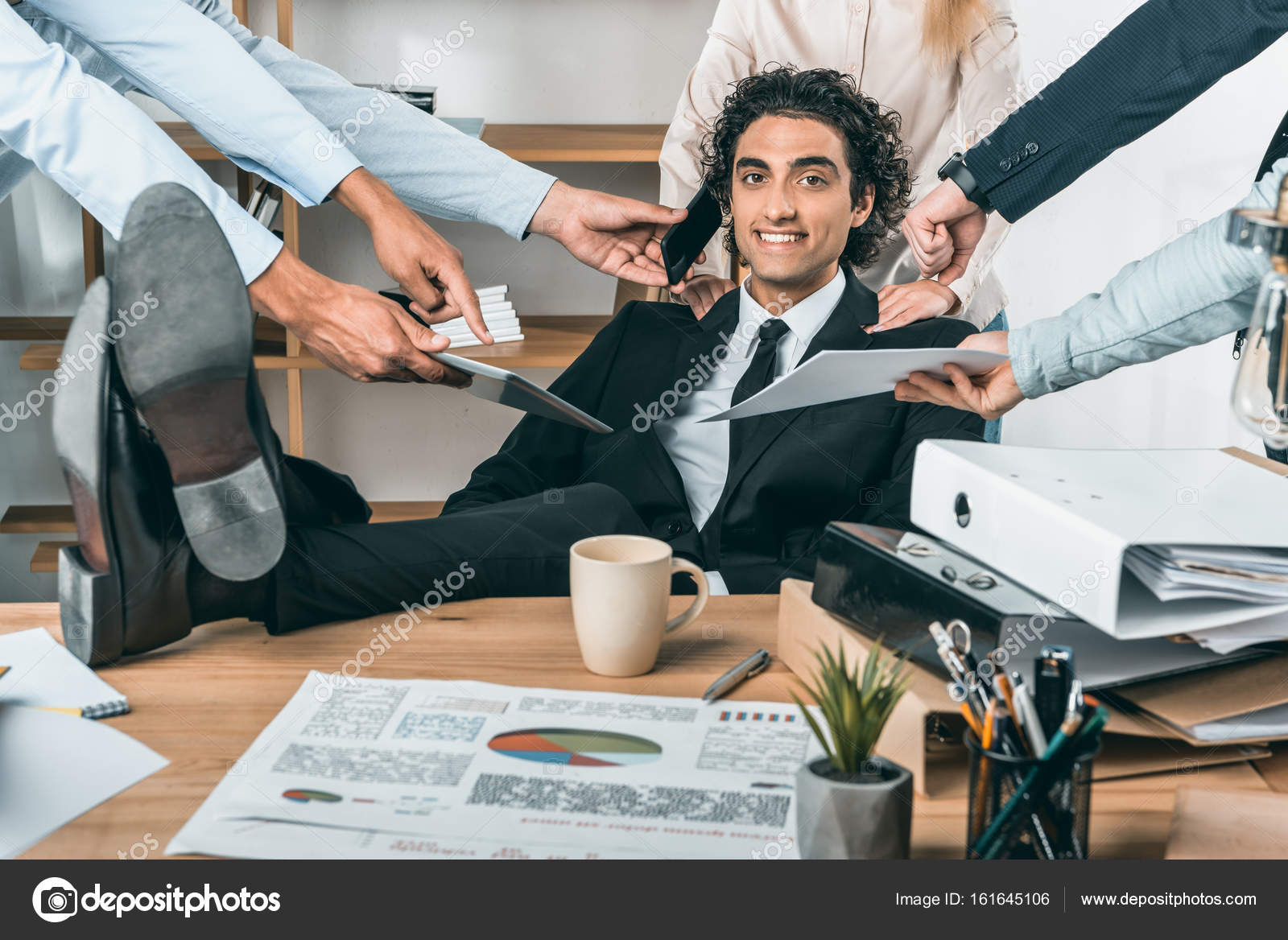 Busy Businessman Working In Office Stock Photo 161645106 Busy Businessman Working In Office Stock Photo 161645106
