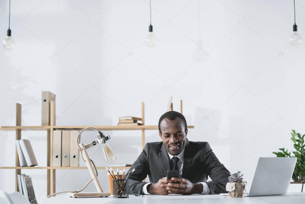 businessman using smartphone