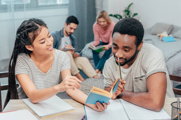 students studying at home