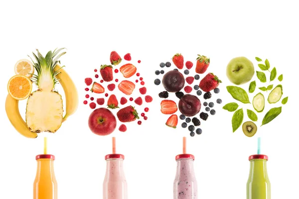 Diferentes smoothies saudáveis — Fotografia de Stock