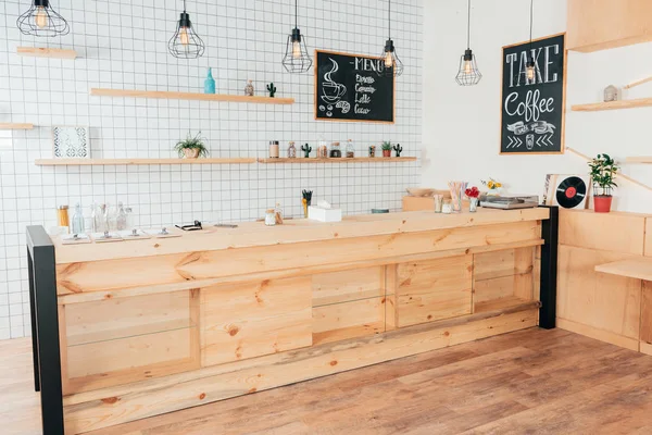 Bar counter of modern cafe — Stock Photo