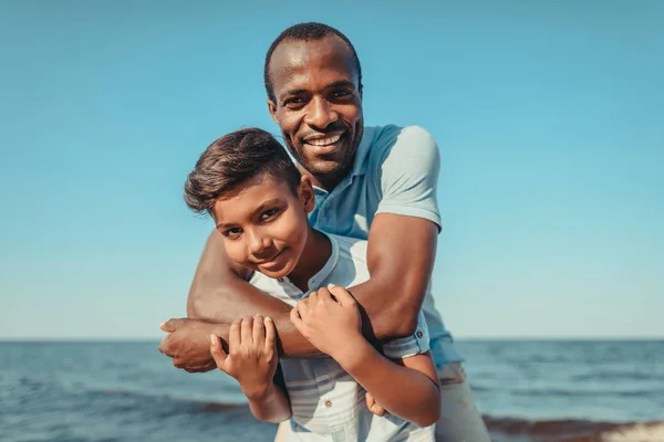 African american father and son — Stock Photo