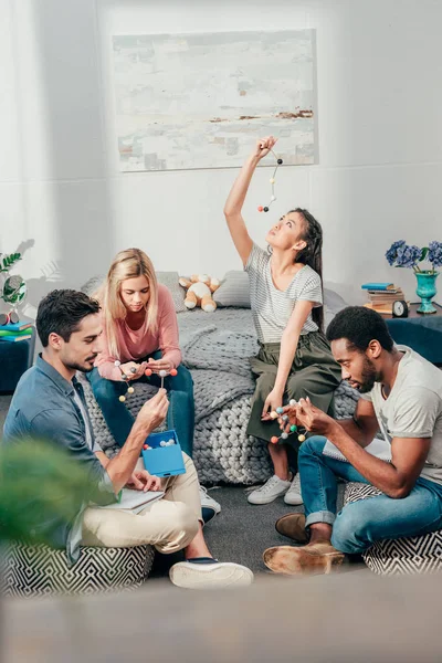 Students studying at home — Stock Photo