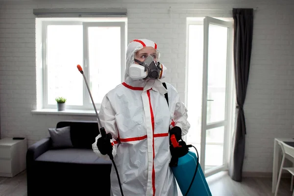 Pest Control Disinfection Premises Insects Rodents Chemical Means Sanitary Worker — Stock Photo, Image