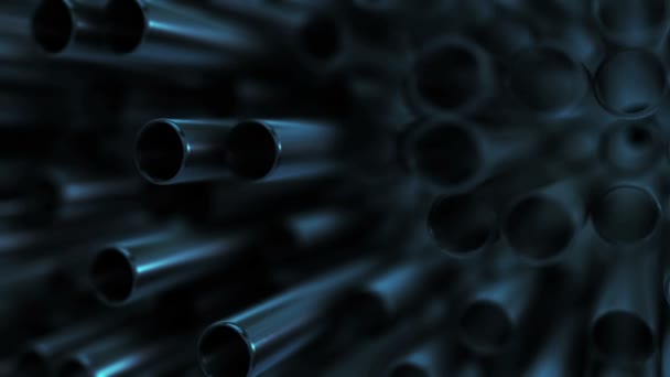 Metal pipes in blue — Stock Video