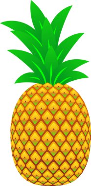 Ananas - yaz meyvesi - Vektör illüstrasyon çizgi film düz simgesi izole