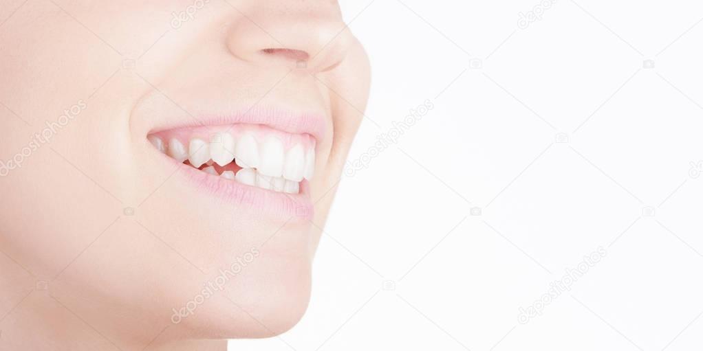 Girl smile with white teeth