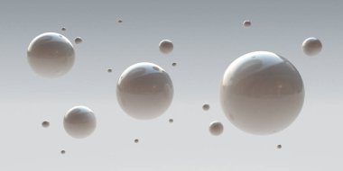 Küreler pürüzsüz yüzeyli, 3d render