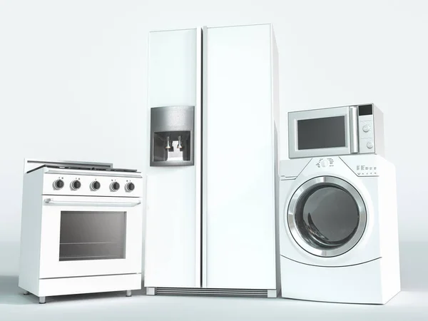 家電、オーブン、冷蔵庫、洗濯機 — ストック写真
