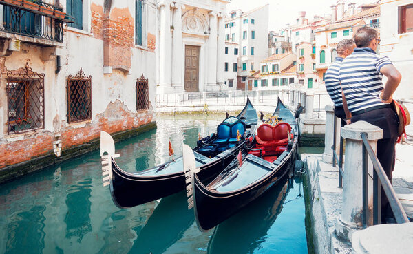 Gondolas in Venice, italy, travel