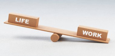 İş hayatına yönelik denge, kavramsal, 3d render illüstrasyon