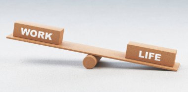 İş hayatına yönelik denge, kavramsal, 3d render illüstrasyon