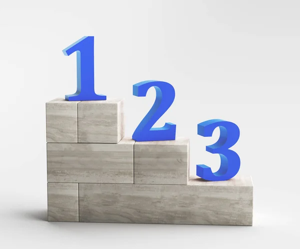 Podium with numbers, sports, render 3d illustration — Stock Photo, Image