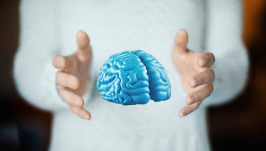 İnsan beynine el, düşünmek, tümör, fikirler