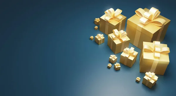 圣诞节或生日礼品盒 插图渲染3D — 图库照片