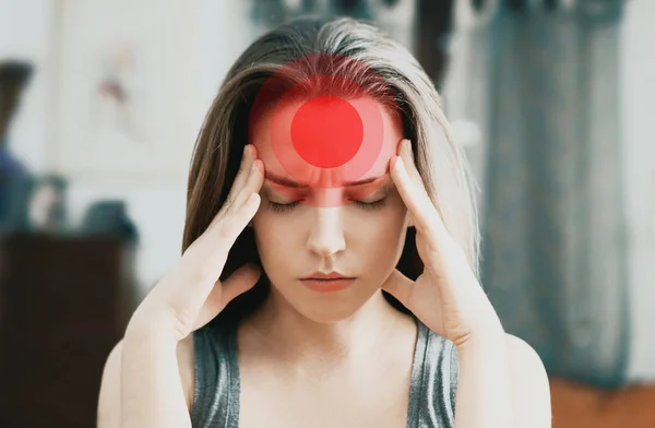 Woman Headache Stress Pain Care — Stock Photo, Image