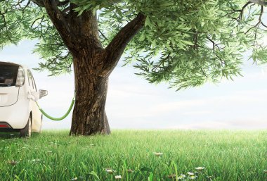 Elektrikli otomobil ücretleri de 3d çizim render