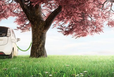 Elektrikli otomobil ücretleri de 3d çizim render