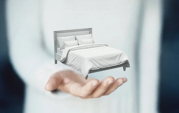 Cama Las Manos Concepto Sueño Sueño —  Fotos de Stock