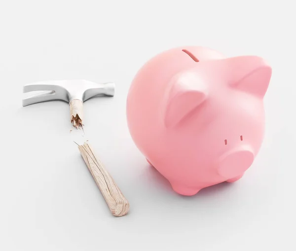 Hucha rosa, concepto de ahorro. renderizado 3d —  Fotos de Stock