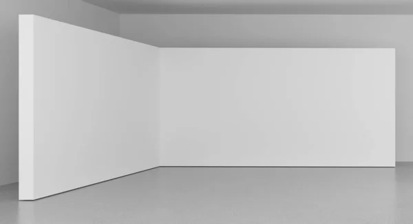 Vysoké rozlišení prázdný bílý pokoj, 3D vykreslování — Stock fotografie