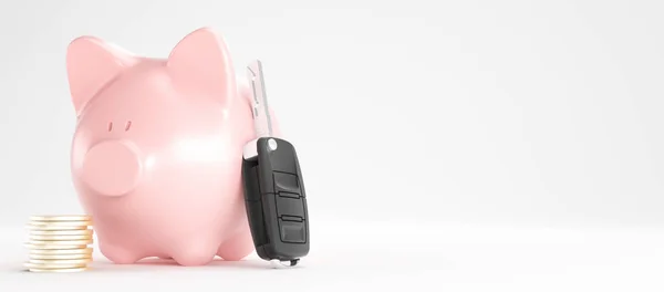 Hucha rosa, concepto de ahorro. renderizado 3d —  Fotos de Stock