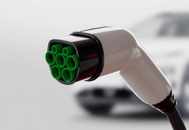 Dizel elektriğe karşı. Benzin ya da elektrik santrali. 3d oluşturma