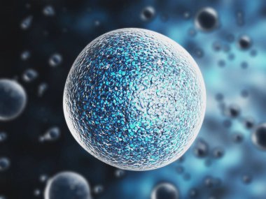 Coronavirus microscopic view. Floating influenza virus cells. Dangerous asian ncov corona virus, SARS pandemic risk concept. 3d rendering